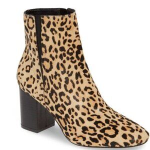 Nordstrom Halogen Leopard Haircalf Abbi Block Heel Booties 5.5